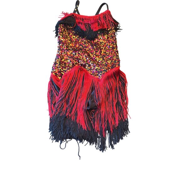 A Wish Come True "The Breakaway" Sequin Fringe Dance Costume Girls Size 12 - Picture 1 of 4